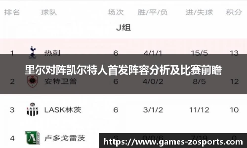 里尔对阵凯尔特人首发阵容分析及比赛前瞻